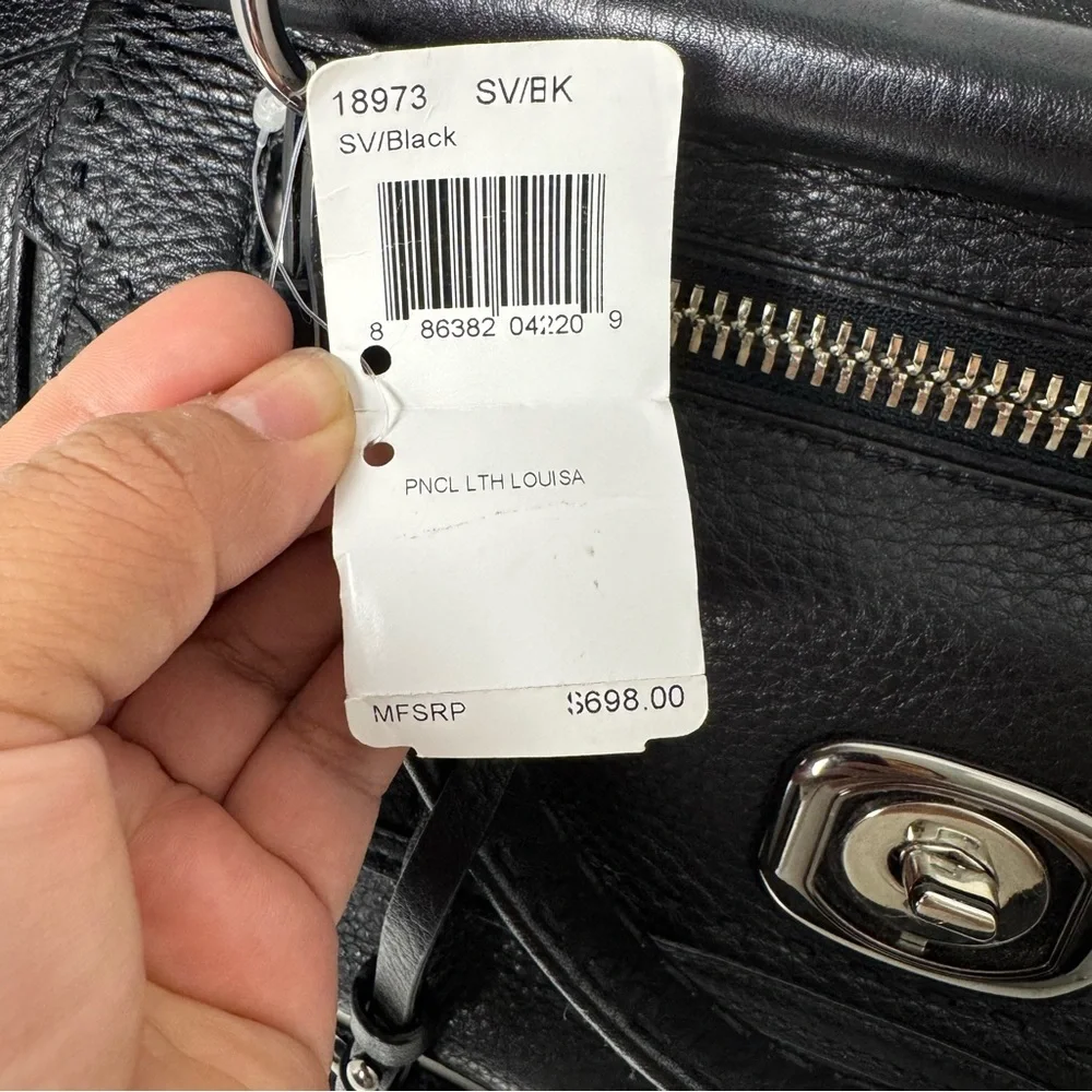 Coach Black Leather Satchel with Silver Hardware